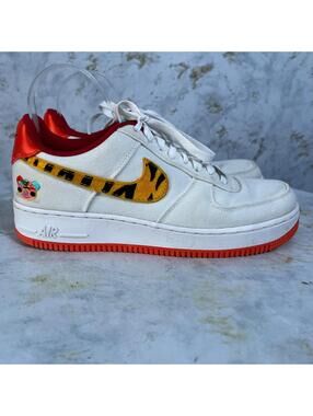 Nike Air Force 1 Year of the Tiger Womens Size 9 Shoes White Orange Low Sneakers